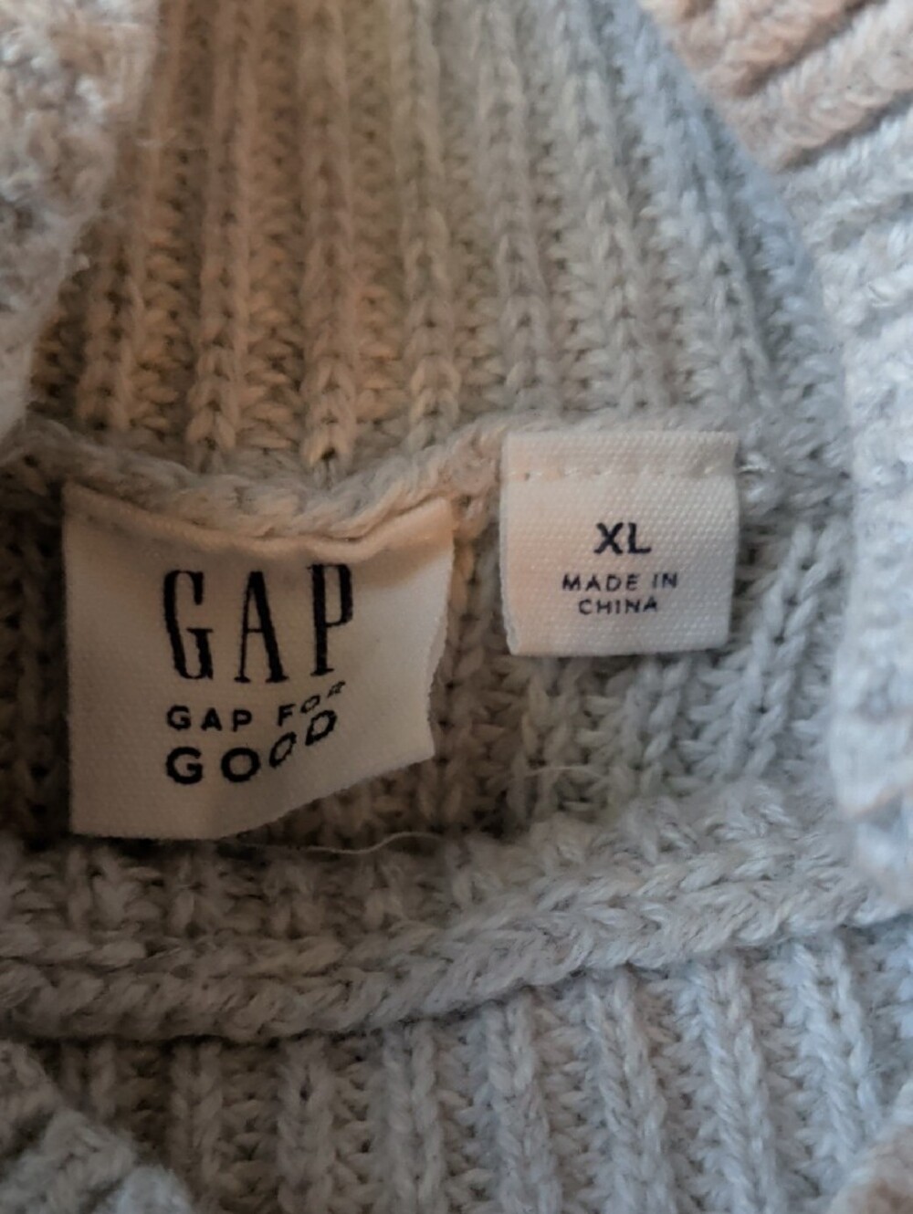 GAP Silver Ribbed Cowl Neck Sweater - Picture 2 of 4